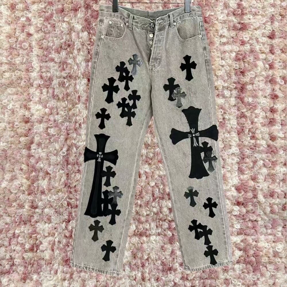 Chrome Hearts Men's Gray Jeans